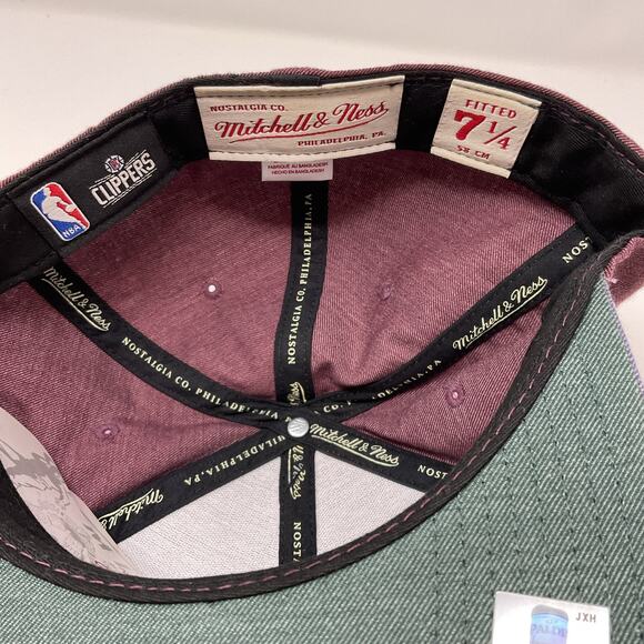 Mitchell & Ness Los Angeles Clippers Classic Fitted Hat Size 7 1/4 Old Logo NWT - Picture 2 of 7